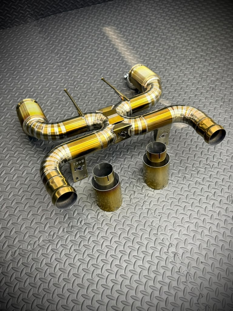 MCLAREN 720S V8 TWIN-TURBO M840T "ELITE" CATBACK EXHAUST TITANIUM ANODIZED GOLD