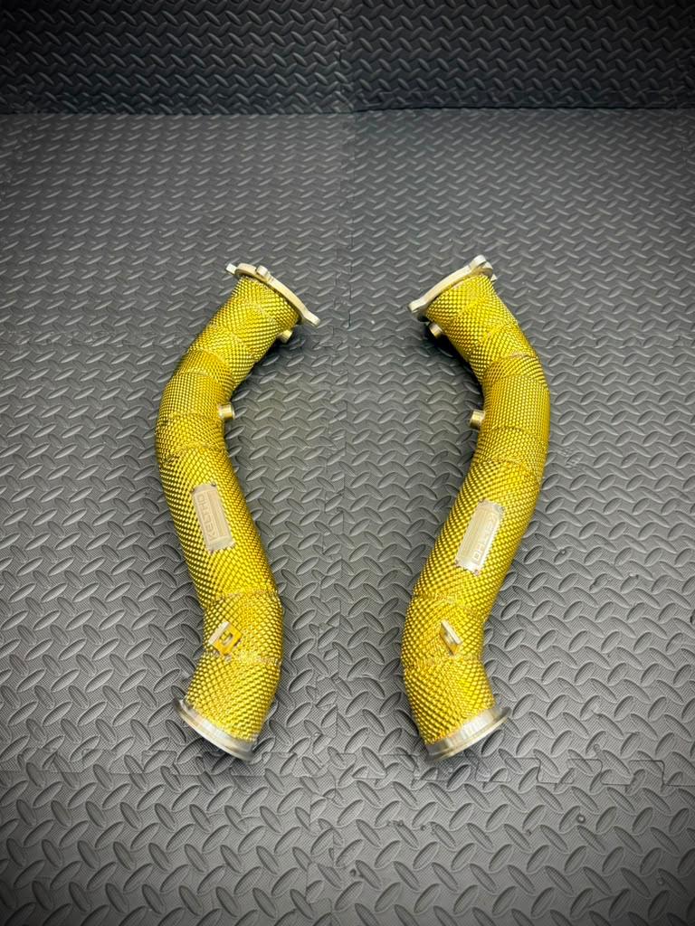 MCLAREN 720S / 750S / 765LT 4.0L V8 TWIN-TURBO M840T "ELITE" PERFORMANCE DOWNPIPES INCL. HEAT SHIELD