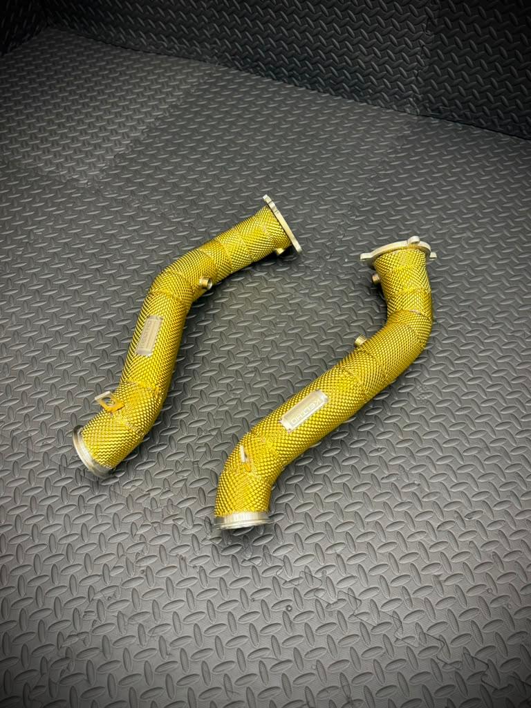 MCLAREN 720S / 750S / 765LT 4.0L V8 TWIN-TURBO M840T "ELITE" PERFORMANCE DOWNPIPES INCL. HEAT SHIELD
